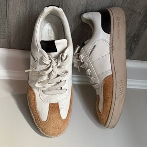 Michael Kors White and Brown Casual Sneakers